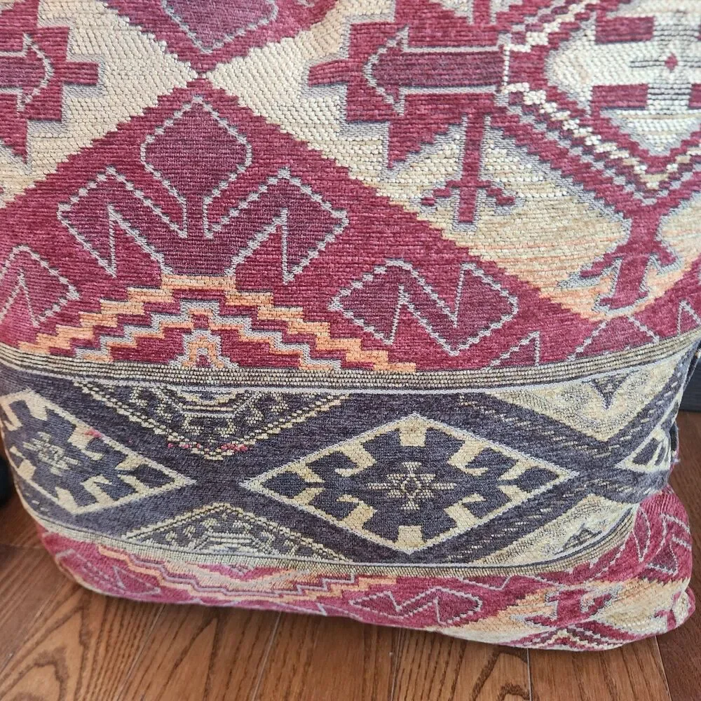 Kilim Turkish Rug Throw Pi2llows Square 17' Red Decorative Cushion Boho